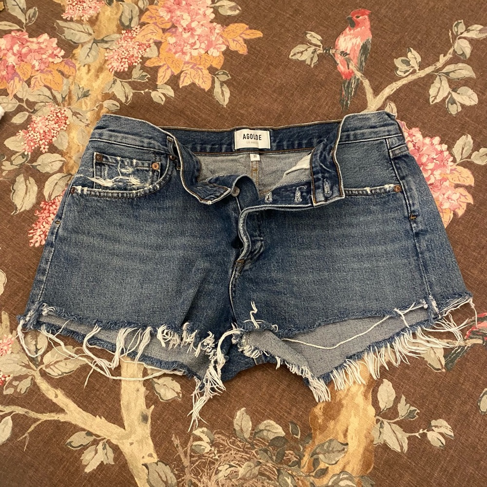 AGOLDE Women's Blue Denim Shorts sz 30 never worn